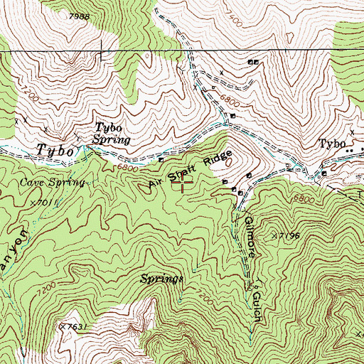 Topographic Map of Air Shaft Ridge, NV