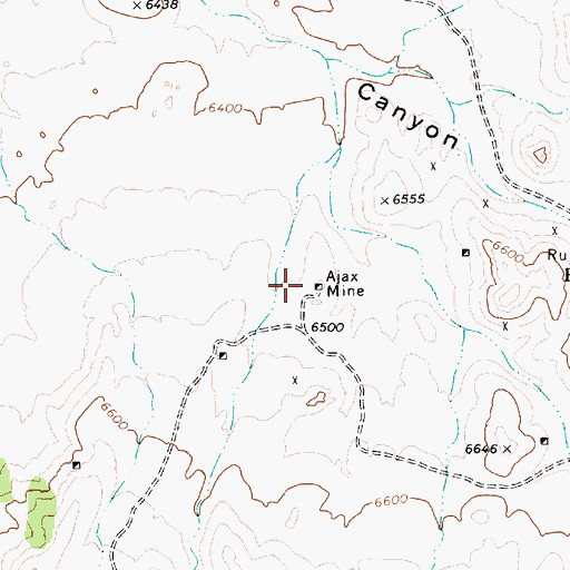Topographic Map of Ajax Mine, NV