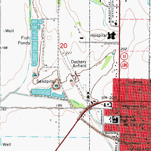 Topographic Map of Hargrove Airport (historical), AR