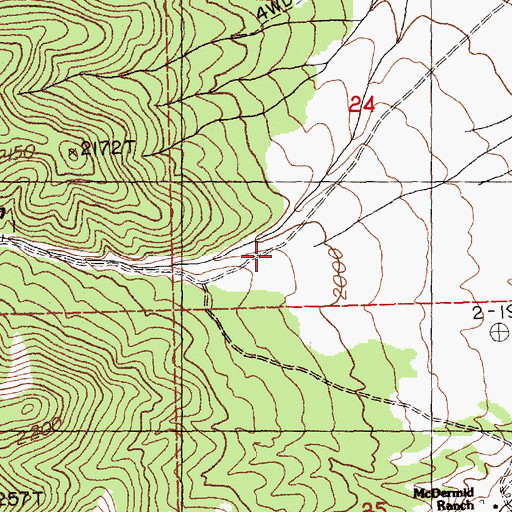 Topographic Map of Calf Canyon, NV