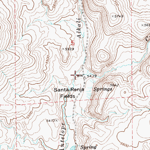Topographic Map of Alkali Creek, NV