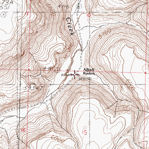 Topographic Map of Alkali Ranch, NV