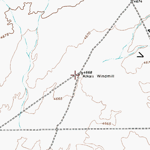 Topographic Map of Alkali Windmill, NV