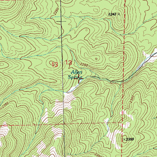 Topographic Map of Allen Spring, NV