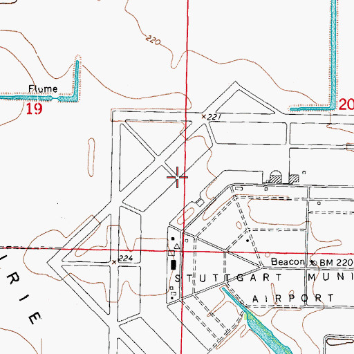 Topographic Map of Stuttgart Municipal Airport, AR