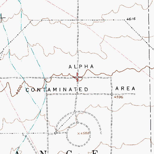 Topographic Map of Alpha Contaminated Area, NV
