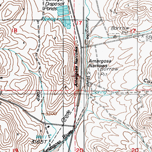 Topographic Map of Amargosa Narrows, NV