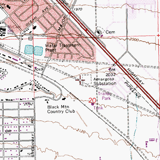 Topographic Map of Amargosa Substation, NV
