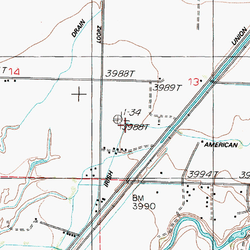 Topographic Map of American Canal, NV
