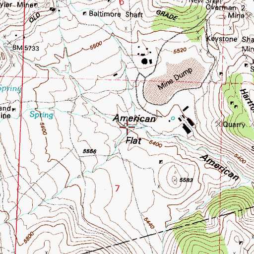 Topographic Map of American Flat, NV