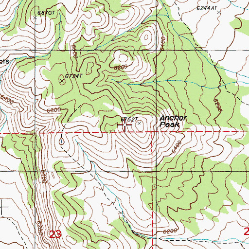 Topographic Map of Anchor Peak, NV
