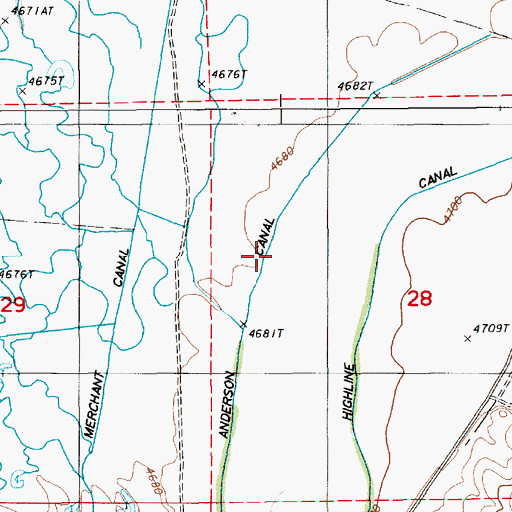Topographic Map of Anderson Canal, NV
