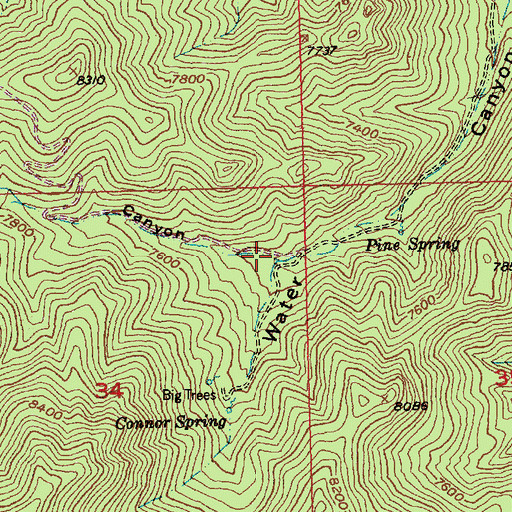 Topographic Map of Anderson Canyon, NV