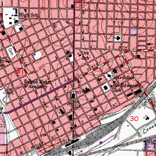 Topographic Map of Saint Michael Hospital Heliport, AR