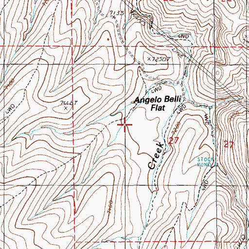 Topographic Map of Angelo Belli Flat, NV