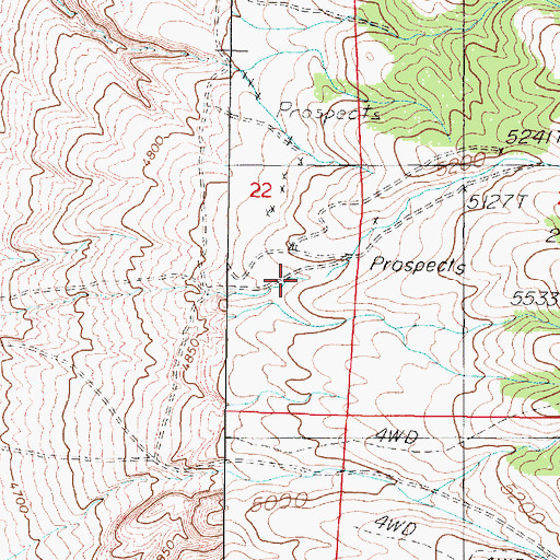 Topographic Map of Antelope Canyon, NV
