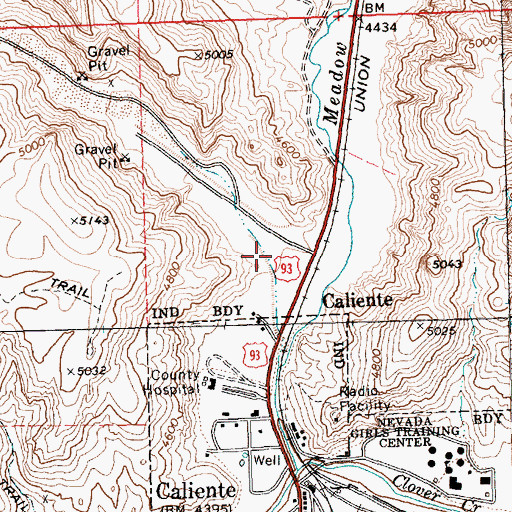 Topographic Map of Antelope Canyon, NV