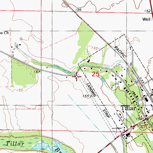 Topographic Map of Tillar Airport, AR