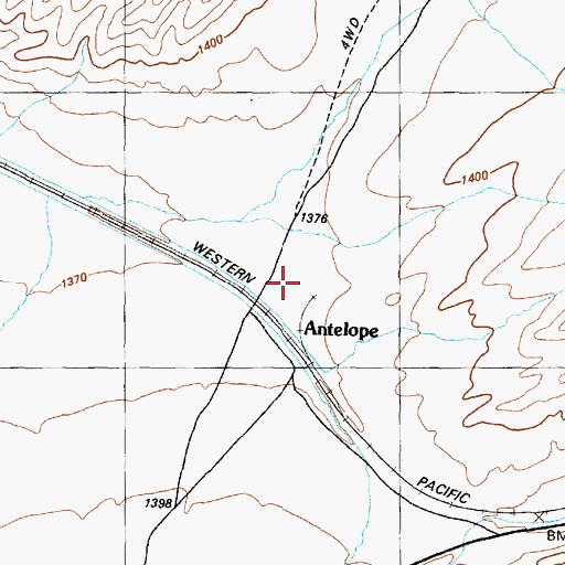 Topographic Map of Antelope, NV