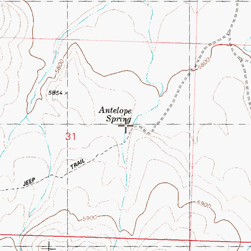 Topographic Map of Antelope Spring, NV