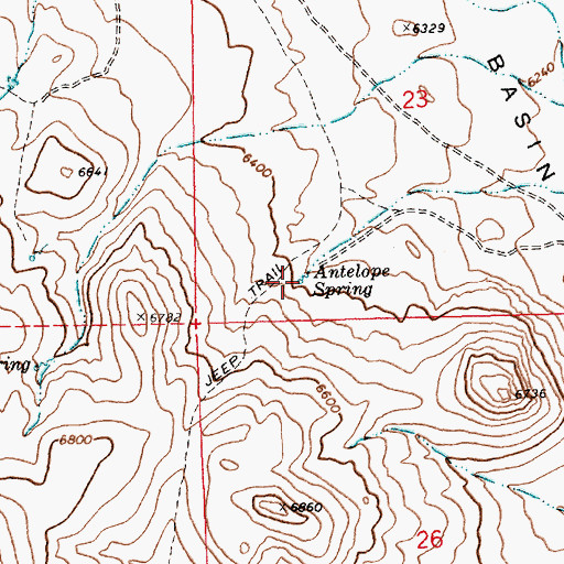 Topographic Map of Antelope Spring, NV