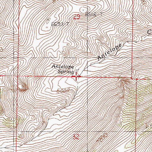 Topographic Map of Antelope Spring, NV