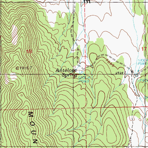 Topographic Map of Antelope Spring, NV