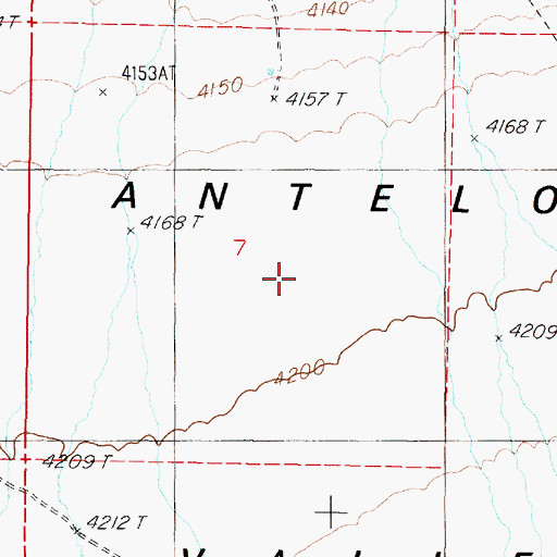 Topographic Map of Antelope Valley, NV