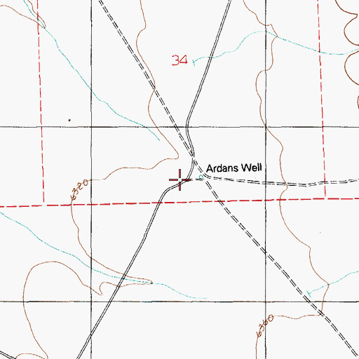 Topographic Map of Ardans Well, NV