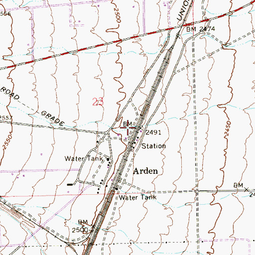 Topographic Map of Arden, NV