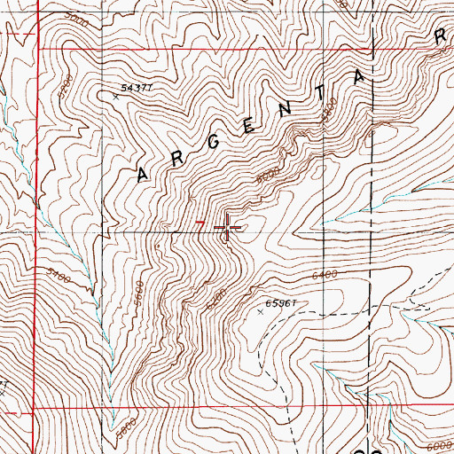 Topographic Map of Argenta Rim, NV