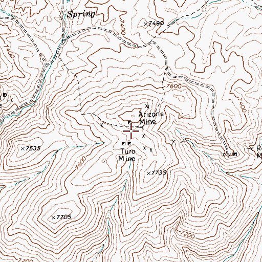 Topographic Map of Arizona Mine, NV