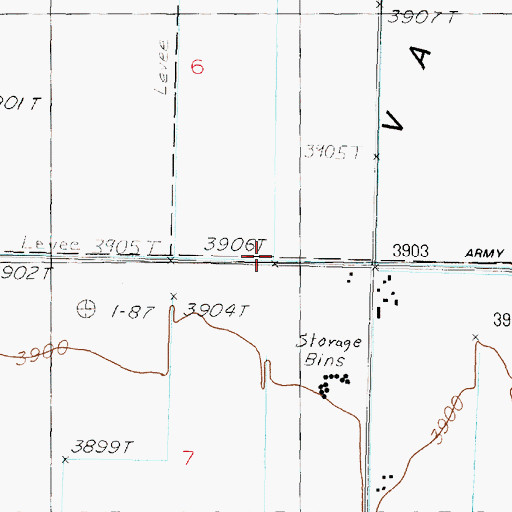 Topographic Map of Army Drain, NV