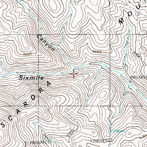 Topographic Map of Arthur Canyon, NV
