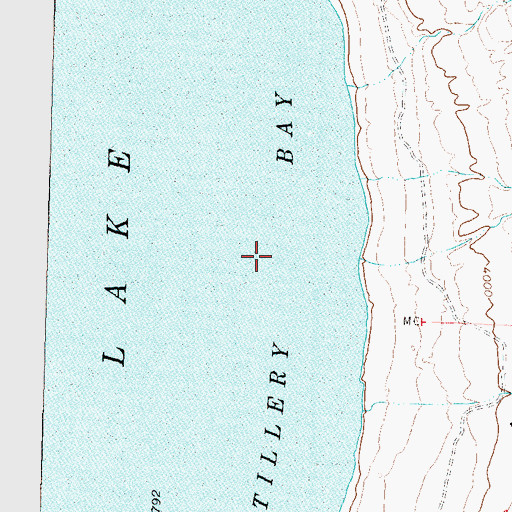 Topographic Map of Artillery Bay, NV
