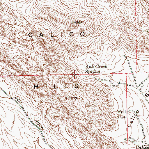 Topographic Map of Ash Creek Spring, NV