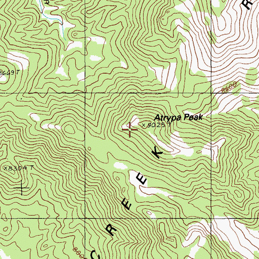 Topographic Map of Atrypa Peak, NV