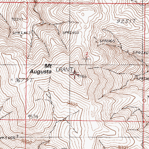 Topographic Map of Mount Augusta, NV