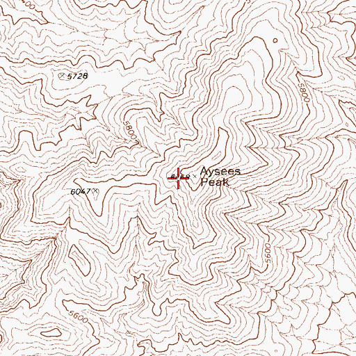 Topographic Map of Aysees Peak, NV