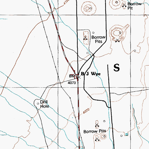 Topographic Map of B J Wye, NV