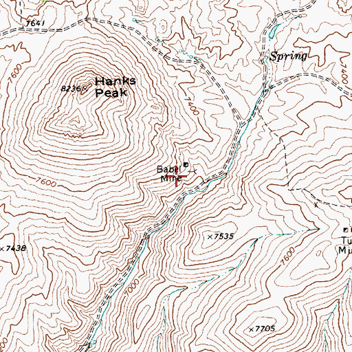 Topographic Map of Babel Mine, NV