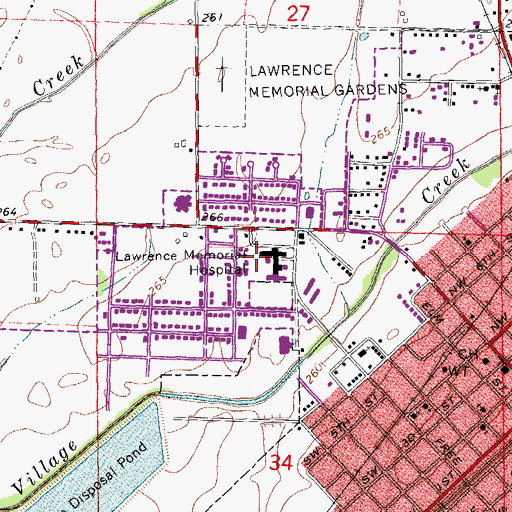 Topographic Map of Lawrence Memorial Heliport, AR