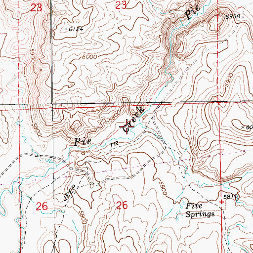 Topographic Map of Badger Creek, NV