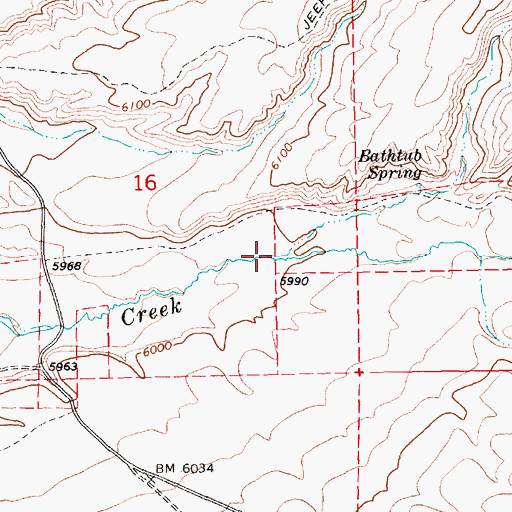 Topographic Map of Badger Creek, NV