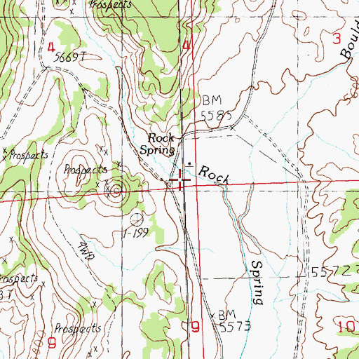 Topographic Map of Badger Creek, NV