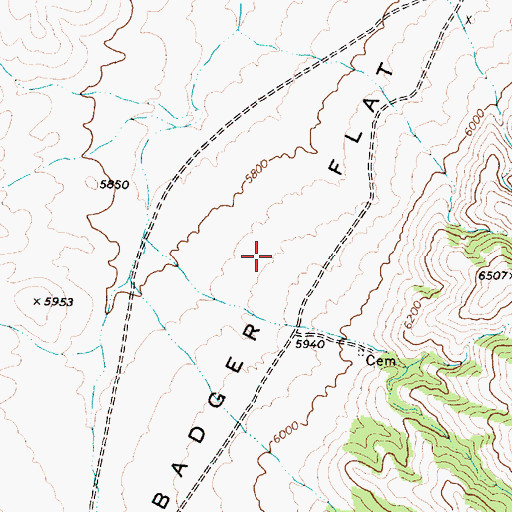 Topographic Map of Badger Flat, NV