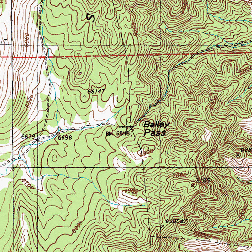 Topographic Map of Bailey Pass, NV