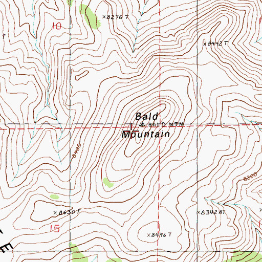 Topographic Map of Bald Mountain, NV
