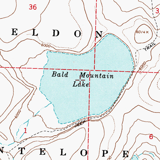 Topographic Map of Bald Mountain Lake, NV