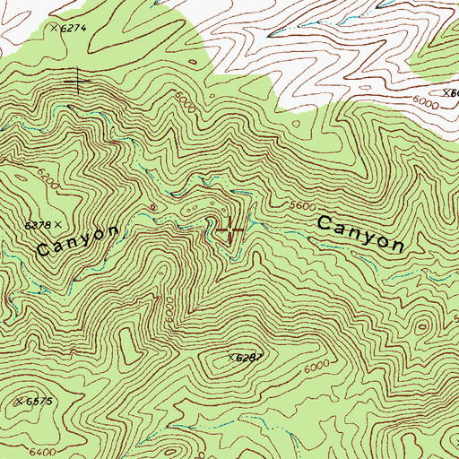 Topographic Map of Balm of Gilead Canyon, NV